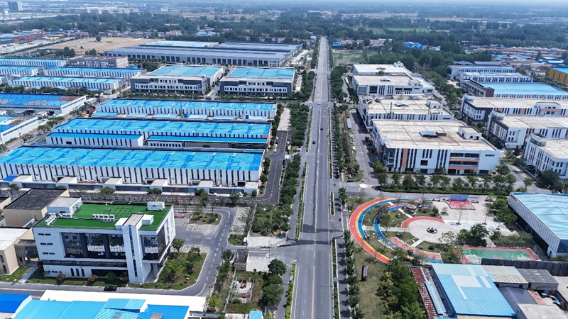 航拍宿城区耿车镇绿色家居产业园。耿车镇供图