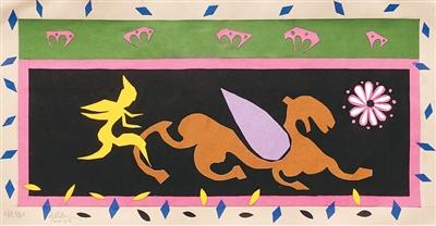 《汉画像石印象》之《狩猎》（剪纸）刘冠玉作